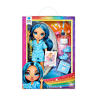 Rainbow High Jr High PJ Party Skyler (Blue) 9" Posable Doll in a Satin PJ Set