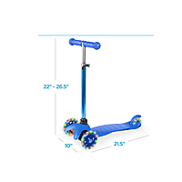 3-Wheel LED Adjustable Scooter - Blue