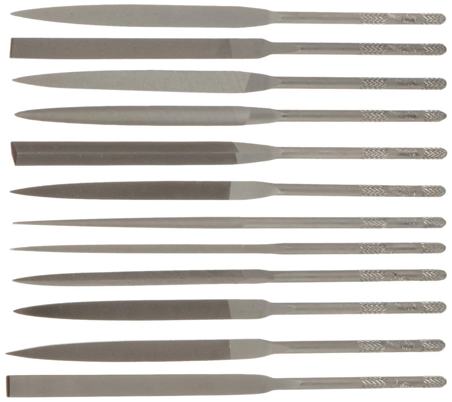 CRESCENT/NICHOLSON 12-Piece Needle File Set, Swiss Pattern Double-Cut