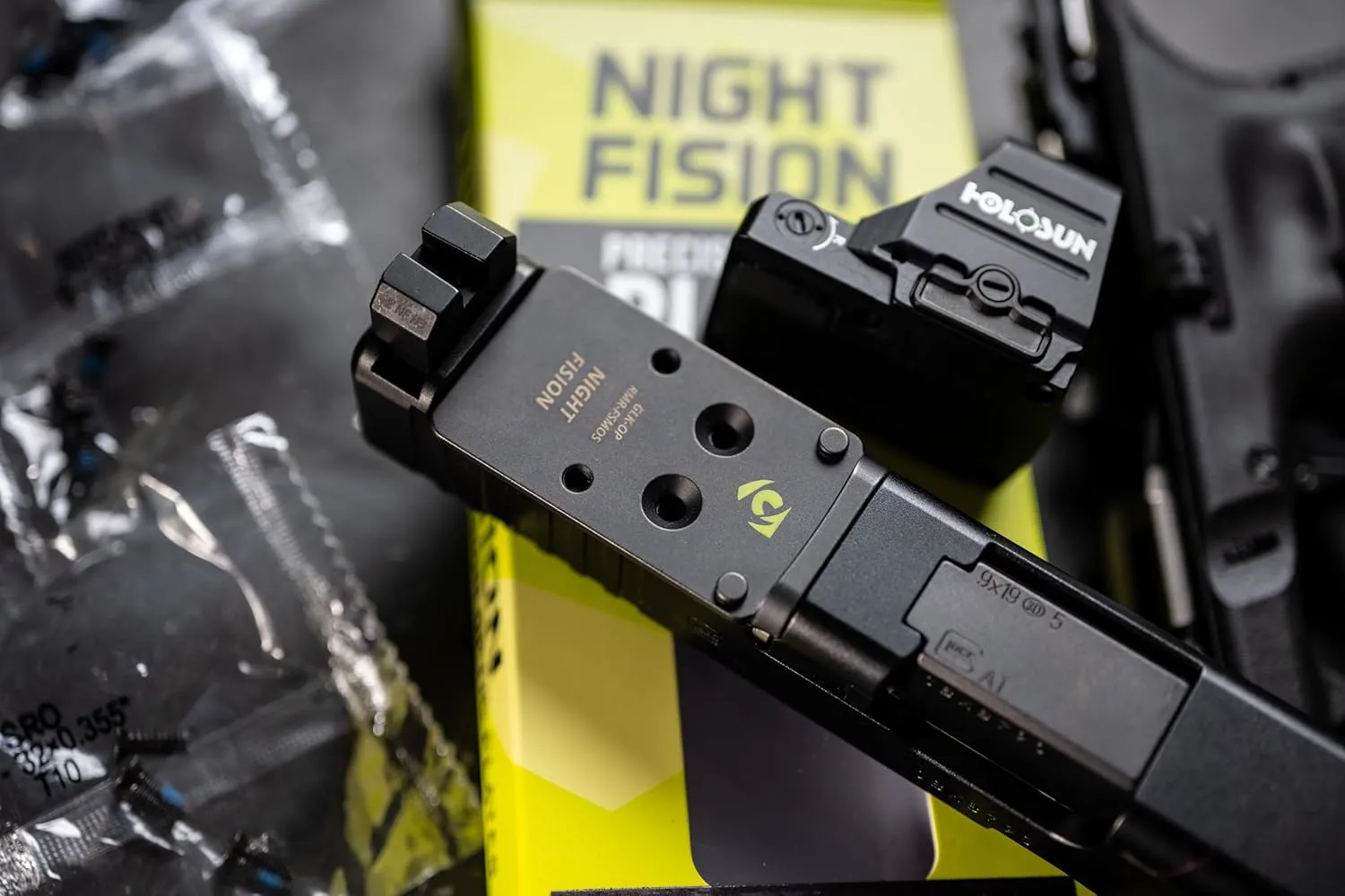 Night Fision Optic 17-4 Stainless Steel Handgun Mounting Plates for Red Dot Sights | Extra Screws - 507C/RMR