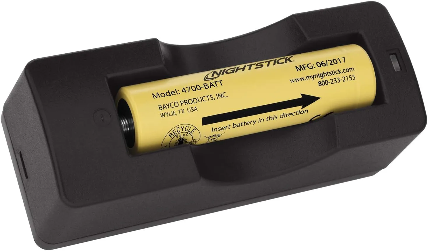 Nightstick 4700-CHGR1 USB Battery Charger for 4700-Batt, One Size, Black