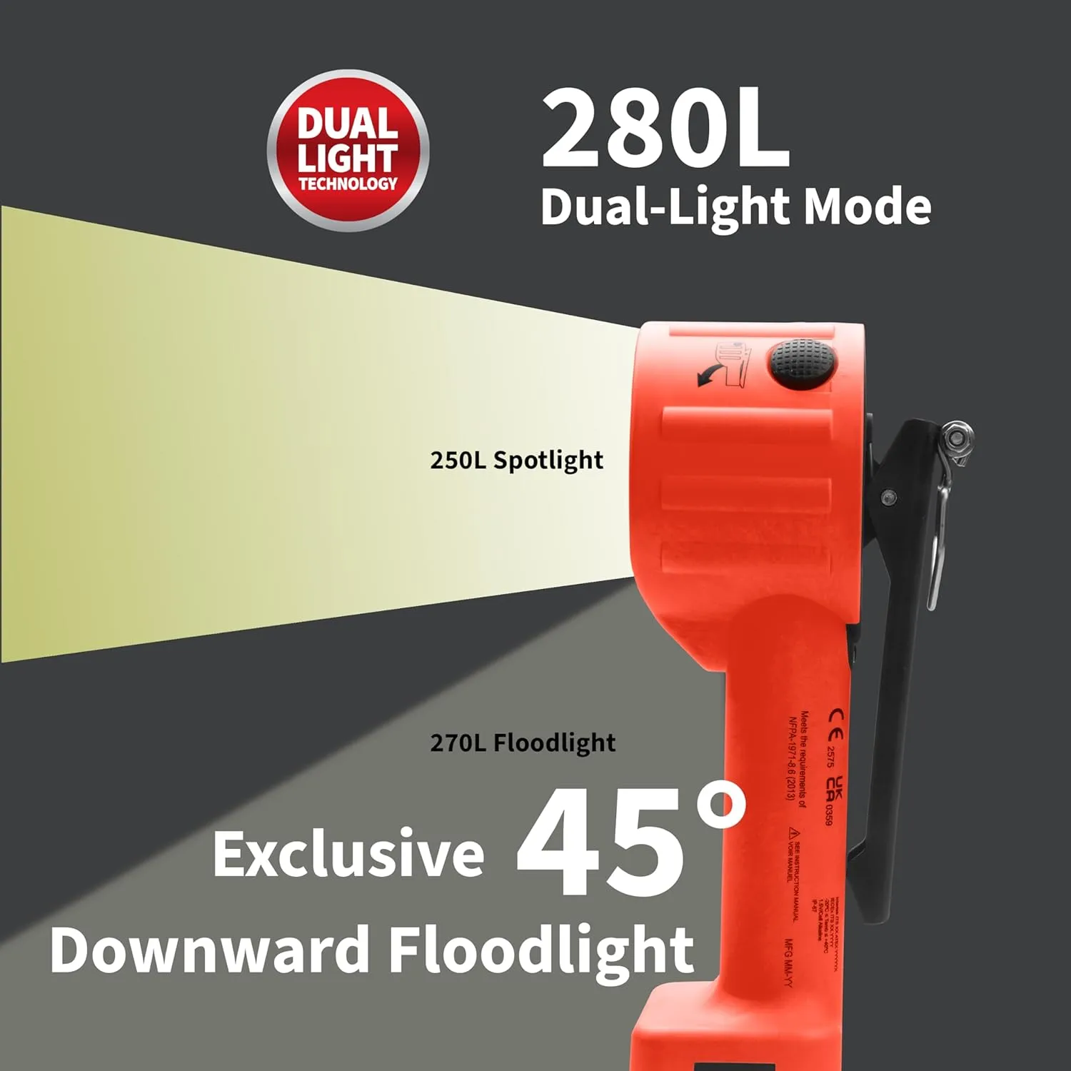 Nightstick INTRANT DUO TURBO Intrinsically Safe Dual-Light Angle Light - 4 AA