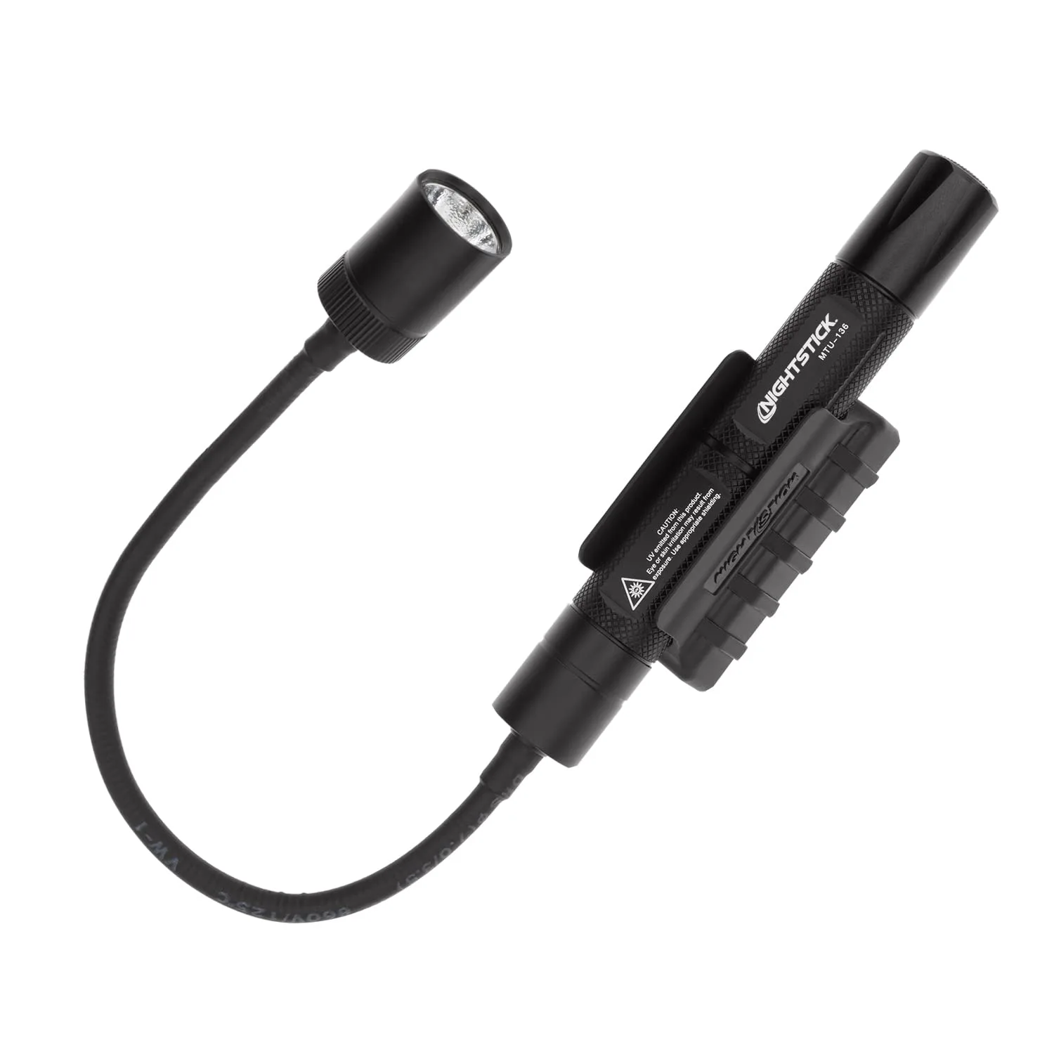 Nightstick MTU-136 Mini-TAC Gooseneck UV Flashlight with 2 AA, Black