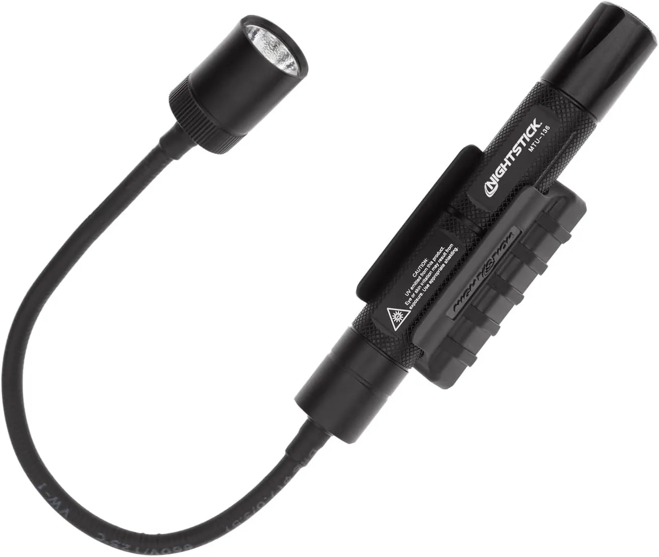 Nightstick MTU-136 Mini-TAC Gooseneck UV Flashlight with 2 AA, Black