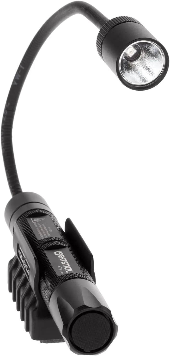 Nightstick MTU-136 Mini-TAC Gooseneck UV Flashlight with 2 AA, Black