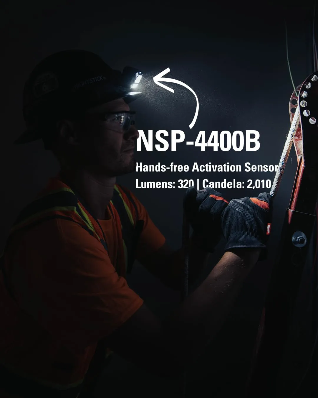 Nightstick NSP-4400B Dual-Light Headlamp w/Motion Sensing Activation - 3 AAA - Black