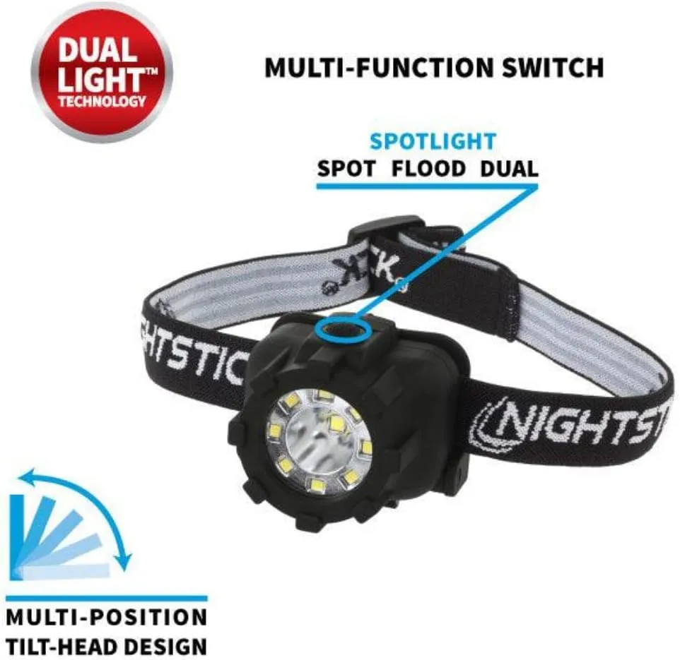 Nightstick NSP-4606B Dual-Light Headlamp - Black