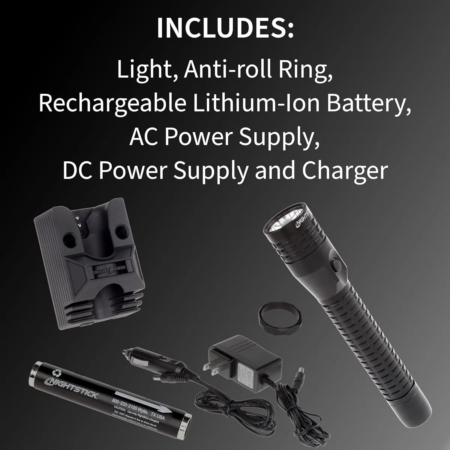 Nightstick NSR-9614XL Metal Rechargeable Duty/Personal-Size Flashlight,Black