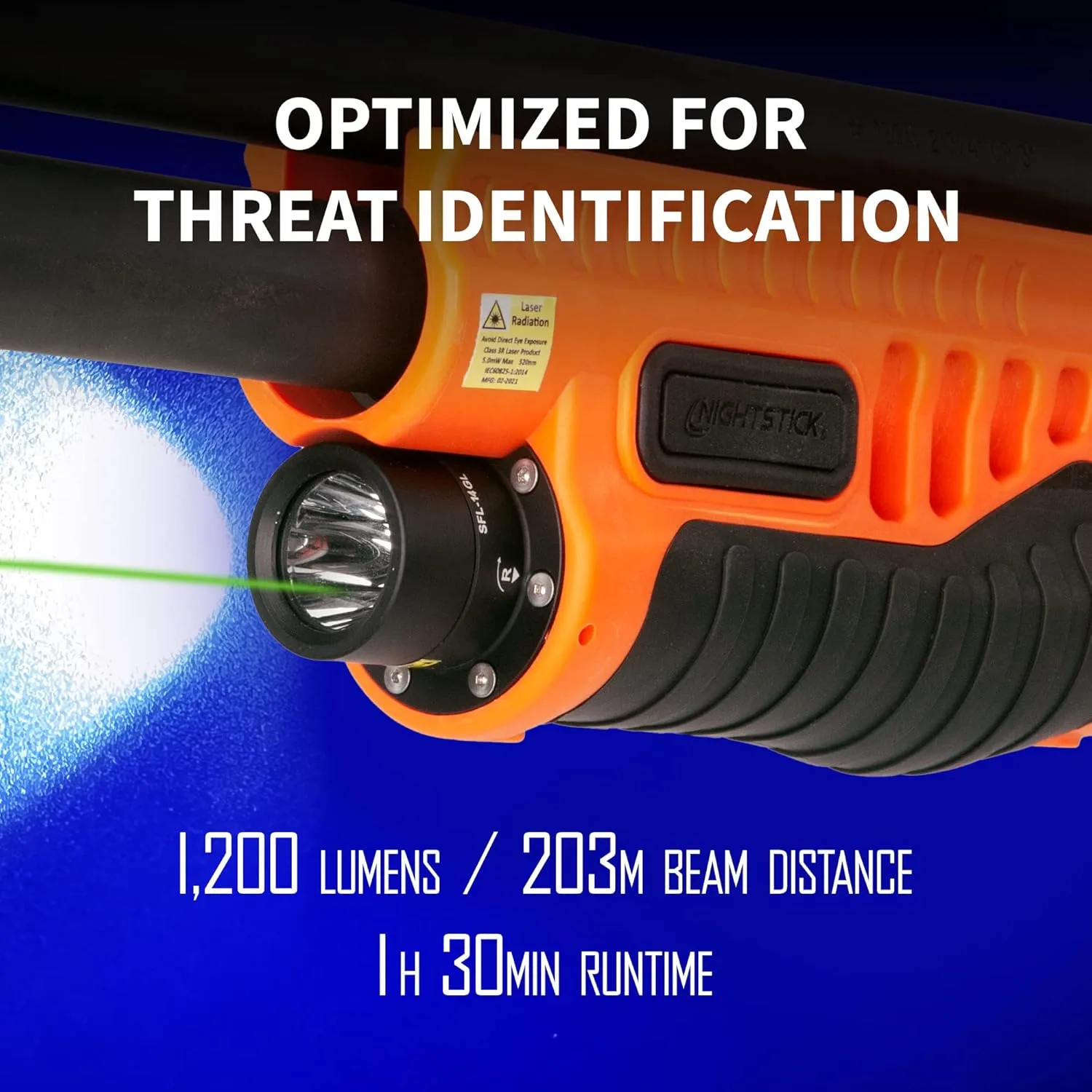 NIGHTSTICK SFL Shotgun Forend Light with Green Laser - 1200 Lumens