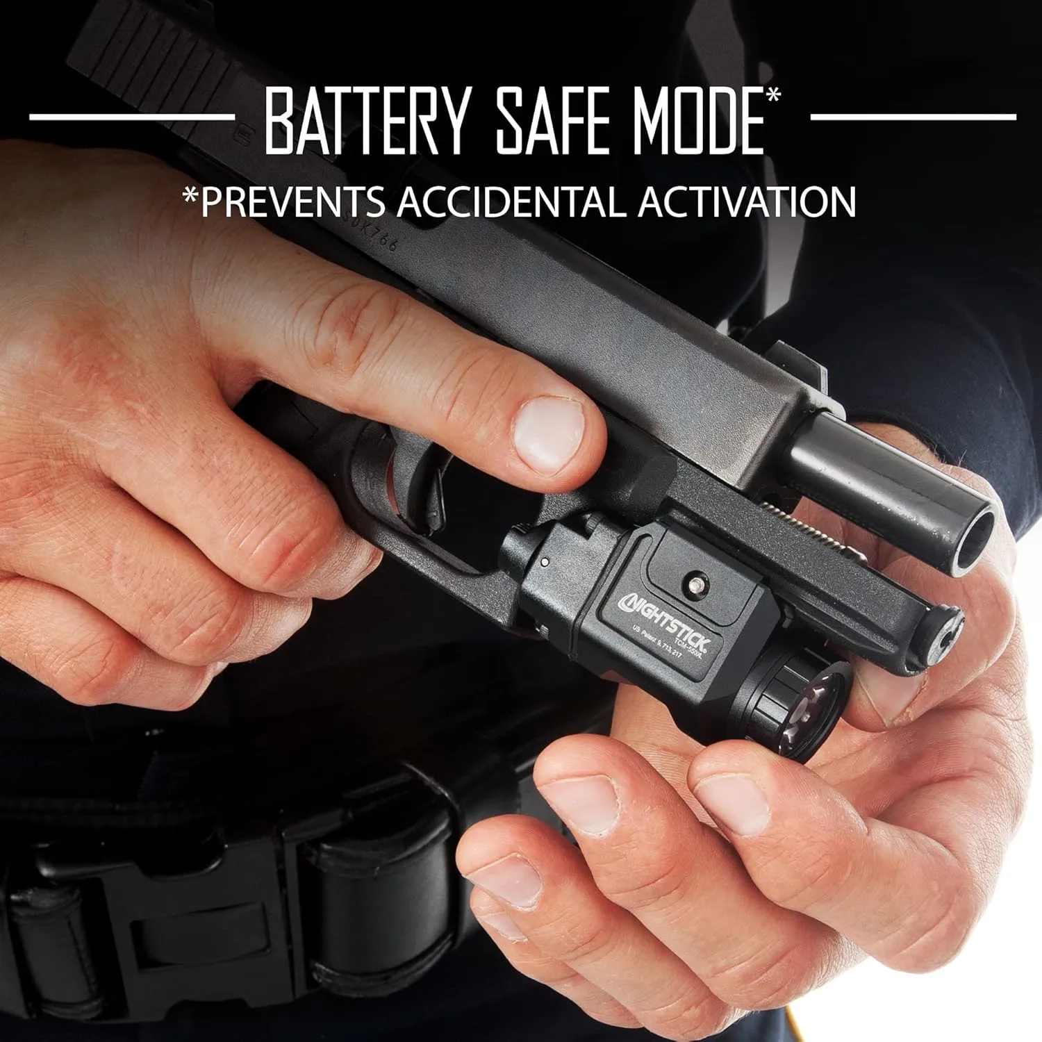 Nightstick TCM-550XL Compact Rail-Mounted Tactical Light - Waterproof Impact-Resistant Tactical Flashlight with Easy