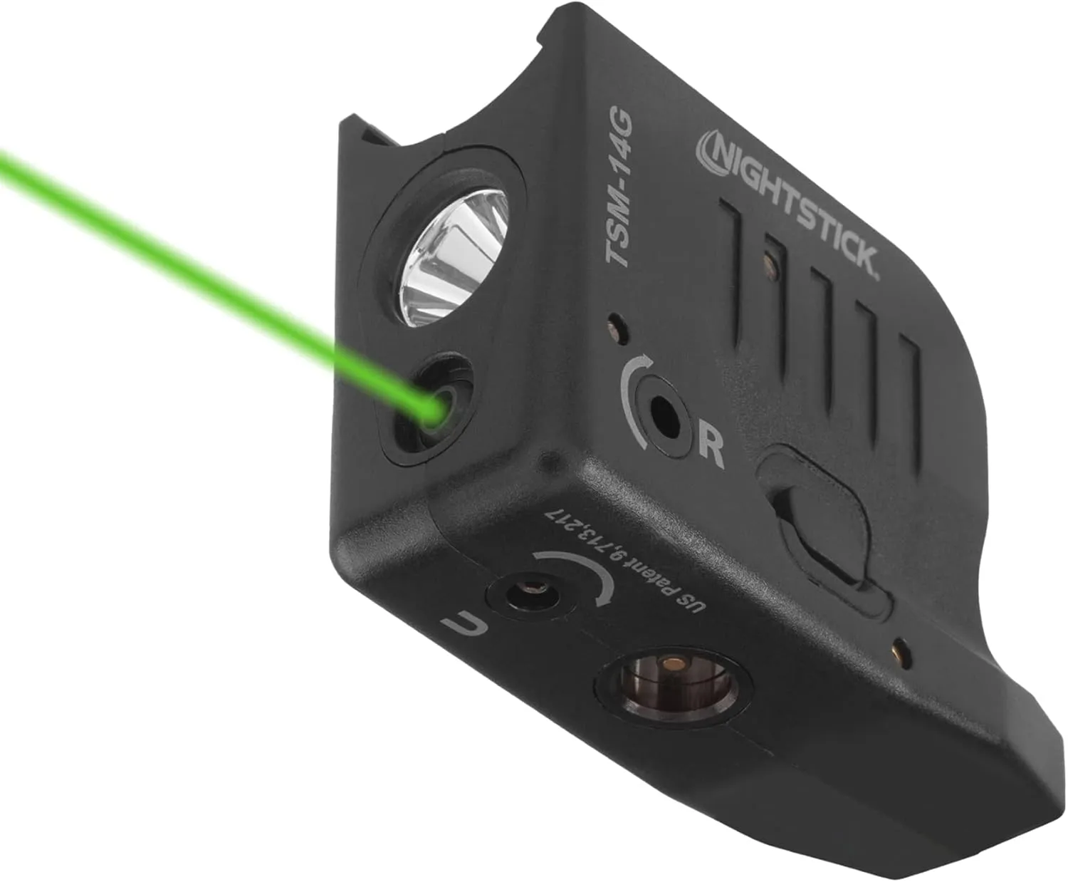 TSM 14G-Lumen Rechargeable Tactical Light withGreen Laser - IP-X4 Water-Resistant Laser Light Combo for Glock G43X MOS & G48