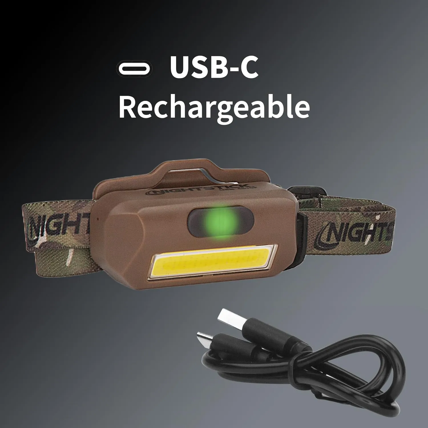 Nightstick USB-4510 Multi-Flood USB Headlamp w/ Brim Clip & Strap - LiPo Rechargeable