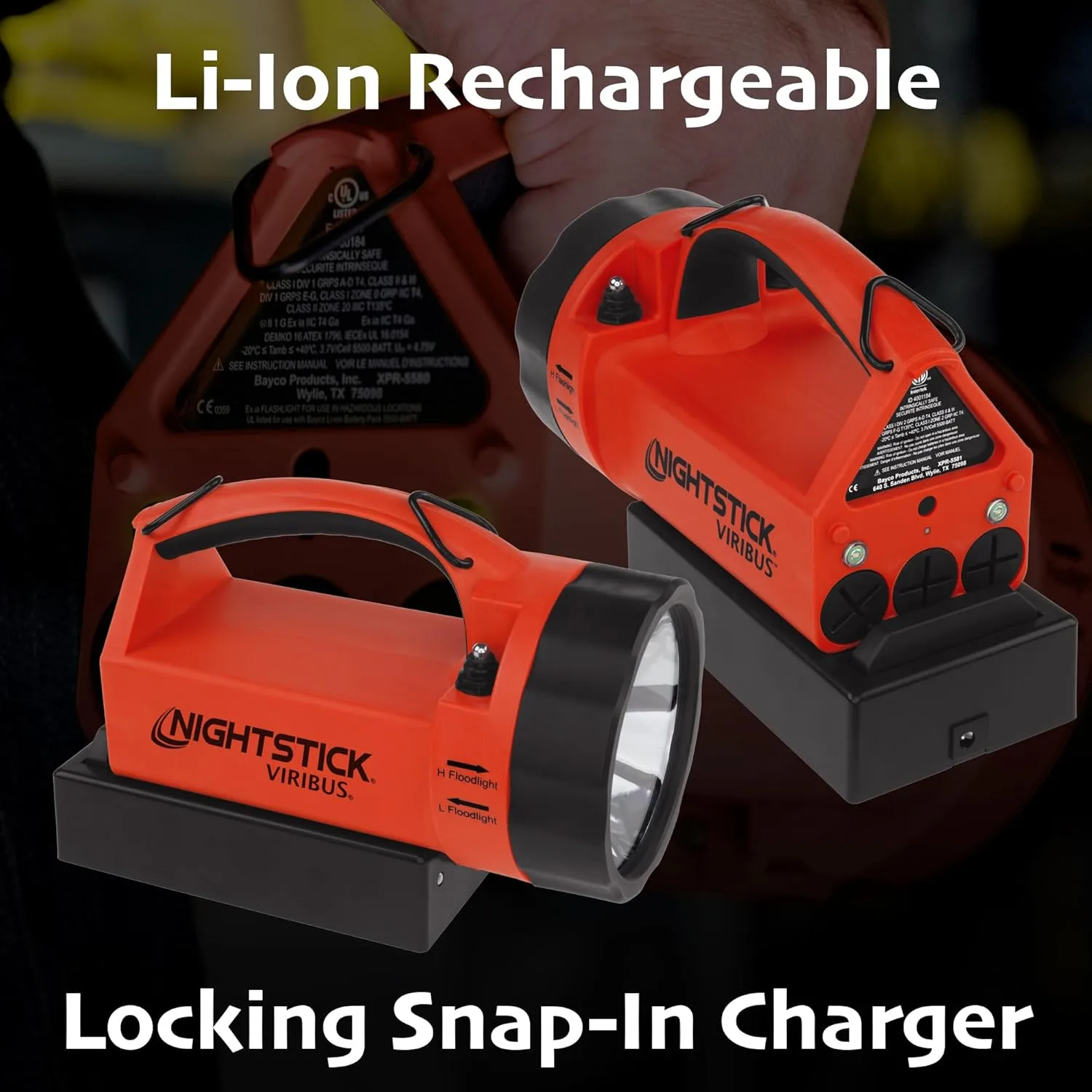 Nightstick XPR-5581RX Viribus - is Rechargeable X-Series Dual-Light Lantern Light - Red