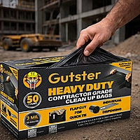 GUTSTER - HD Contractor Bags - 42G 3mil Black 50ct Flap Tie