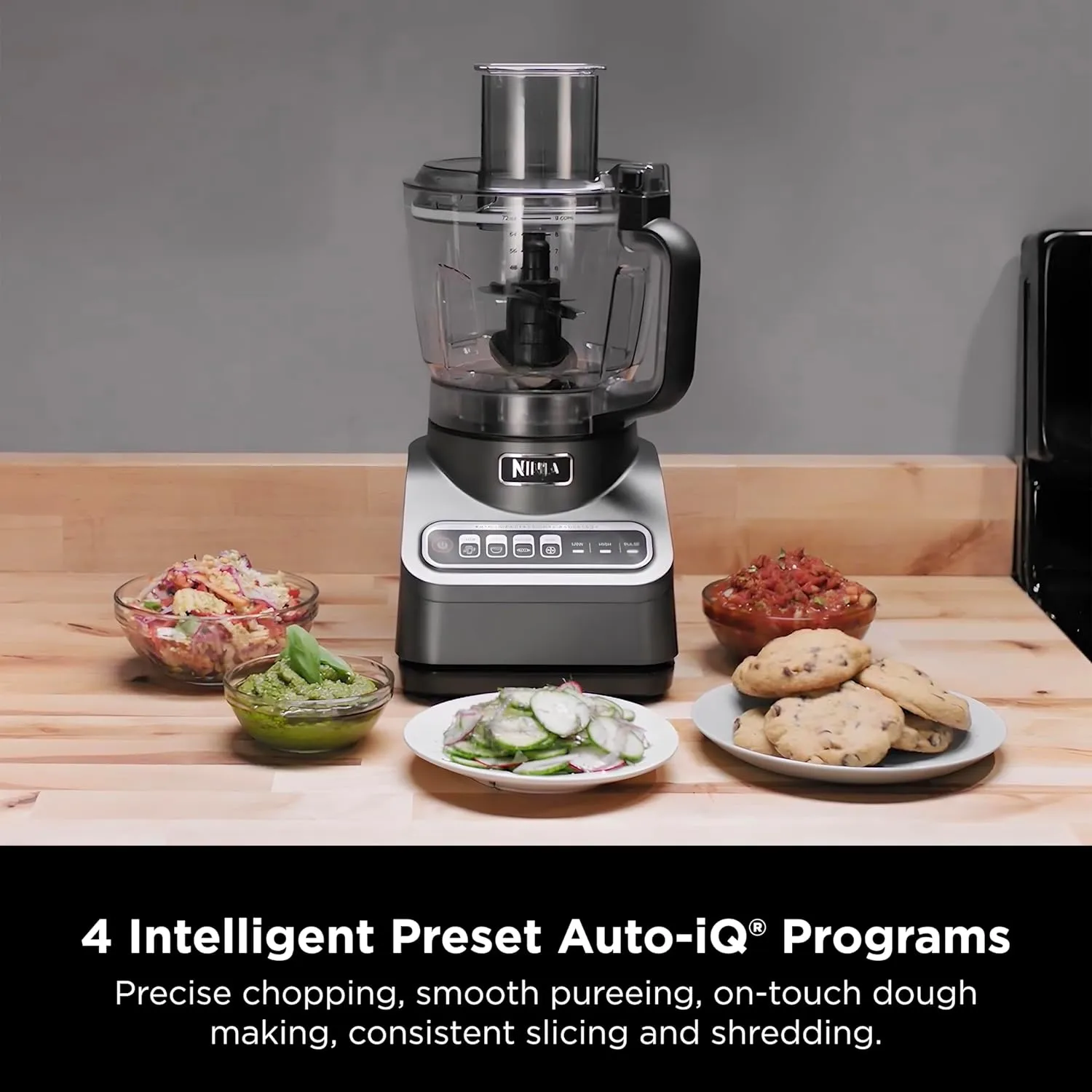 Ninja Food Processor, Professional Plus, 1000 Peak Watts, 4 Functions for Chopping, Slicing