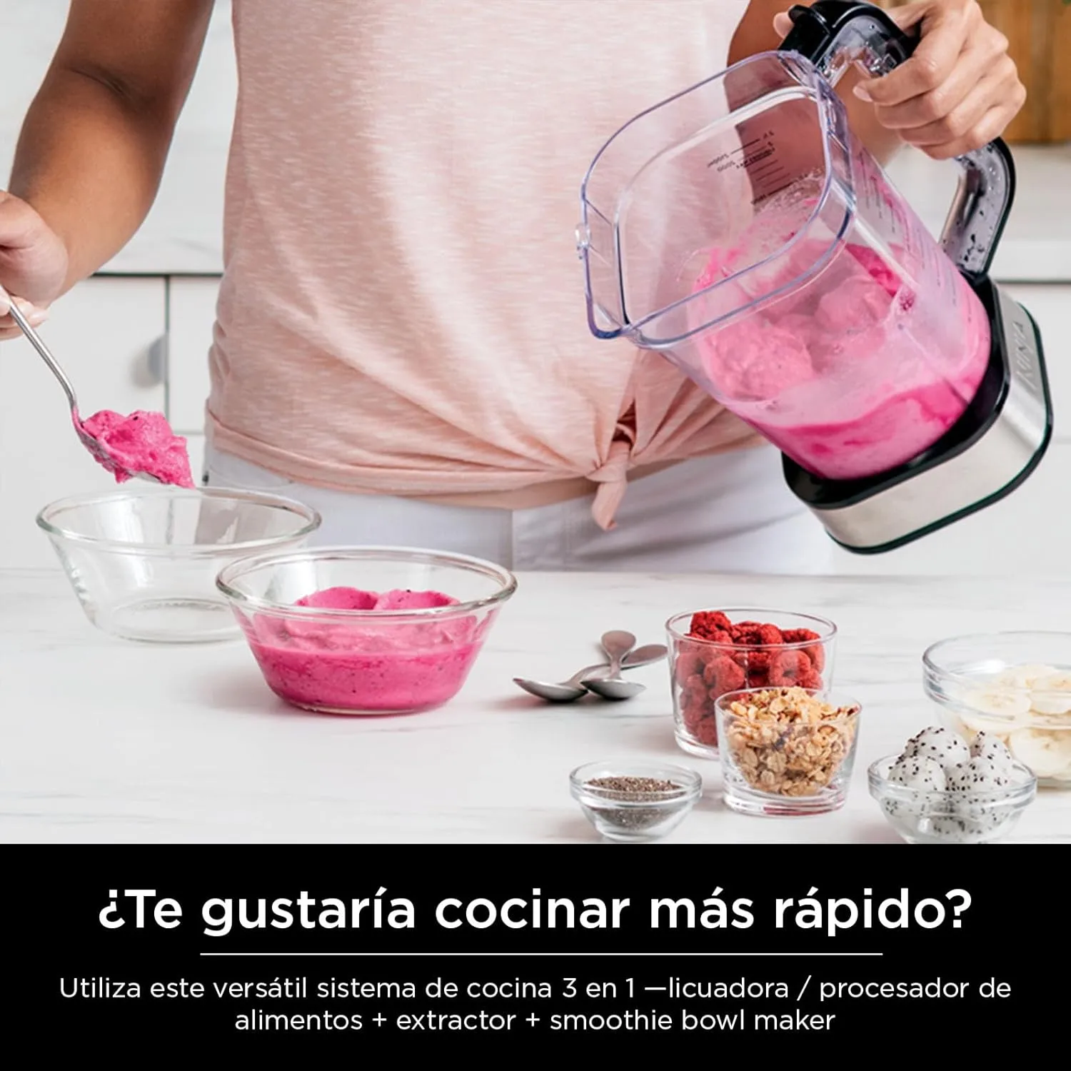 Ninja Blender For Kitchen | Food Processor Combo System | Smoothie Maker & Nutrient Extractor | 6 Functions for Bowls