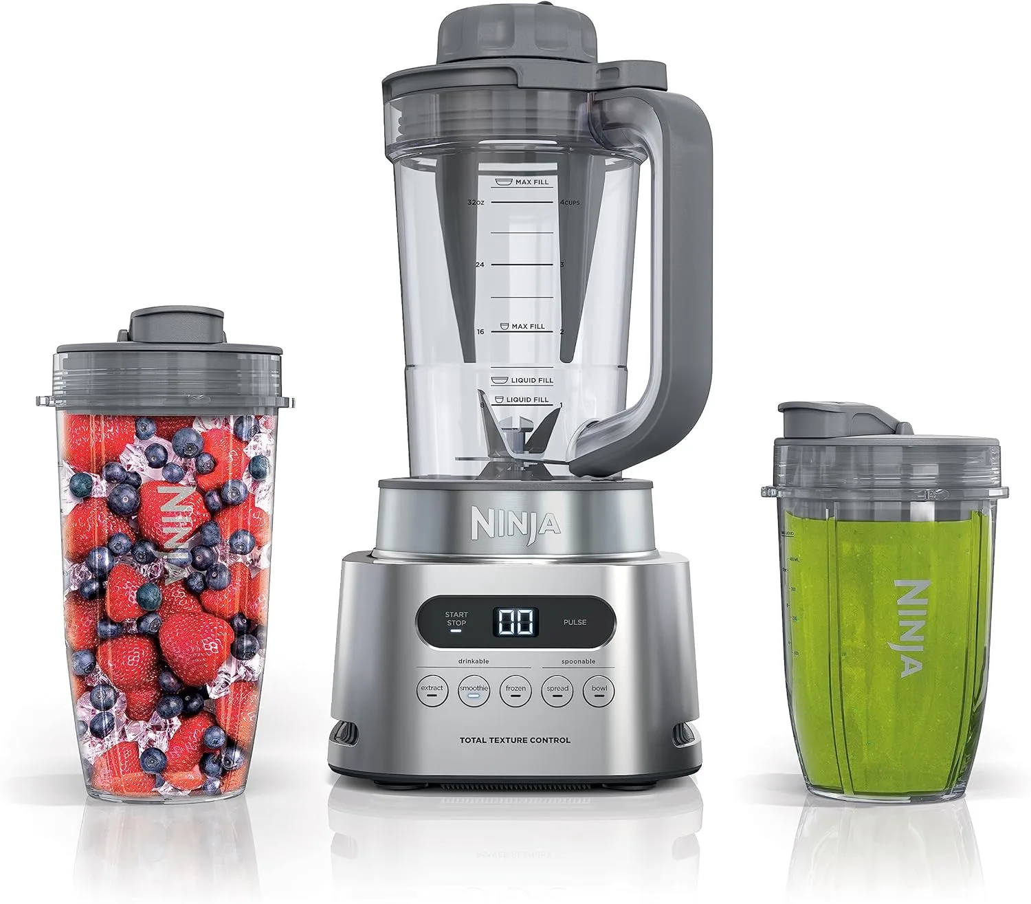 Ninja SS151 TWISTi Blender DUO, High-Speed 1600 WP Smoothie Maker & Nutrient Extractor* 5 Functions Smoothie, Spreads & More