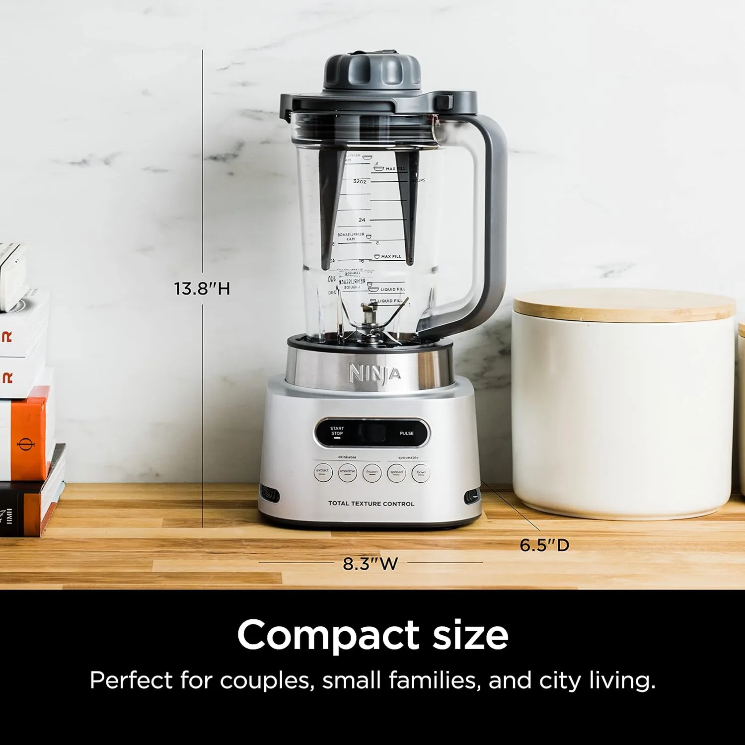 Ninja SS151 TWISTi Blender DUO, High-Speed 1600 WP Smoothie Maker & Nutrient Extractor* 5 Functions Smoothie, Spreads & More