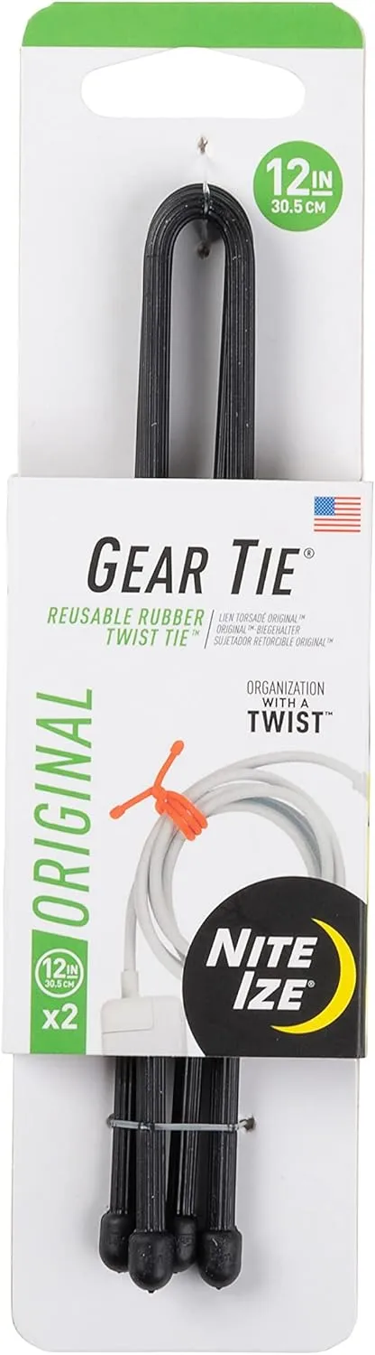 Nite Ize Original Gear Tie Reusable Rubber Twist Ties