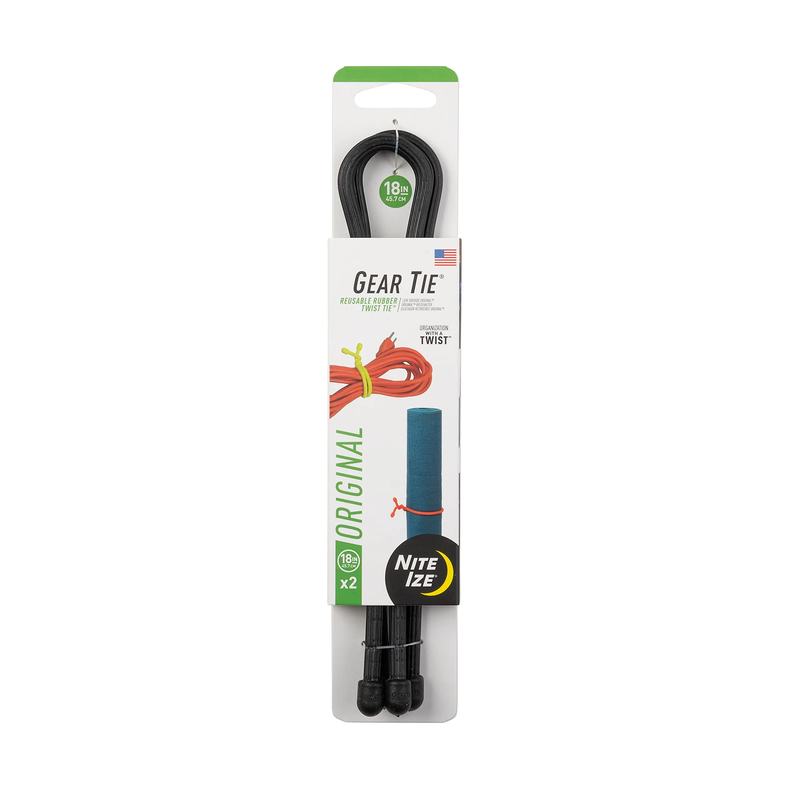 Nite Ize Original Gear Tie Reusable Rubber Twist Ties