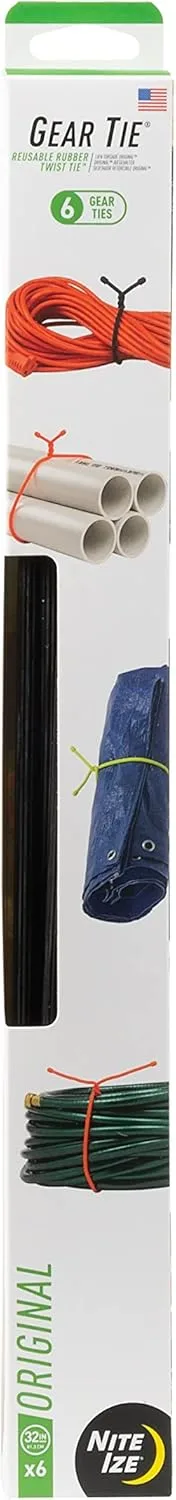 Nite Ize Original Gear Tie Reusable Rubber Twist Cord Organizers