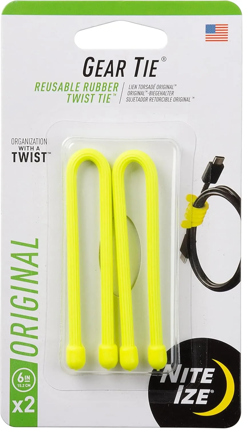 Nite Ize Original Gear Tie Reusable Rubber Twist Ties