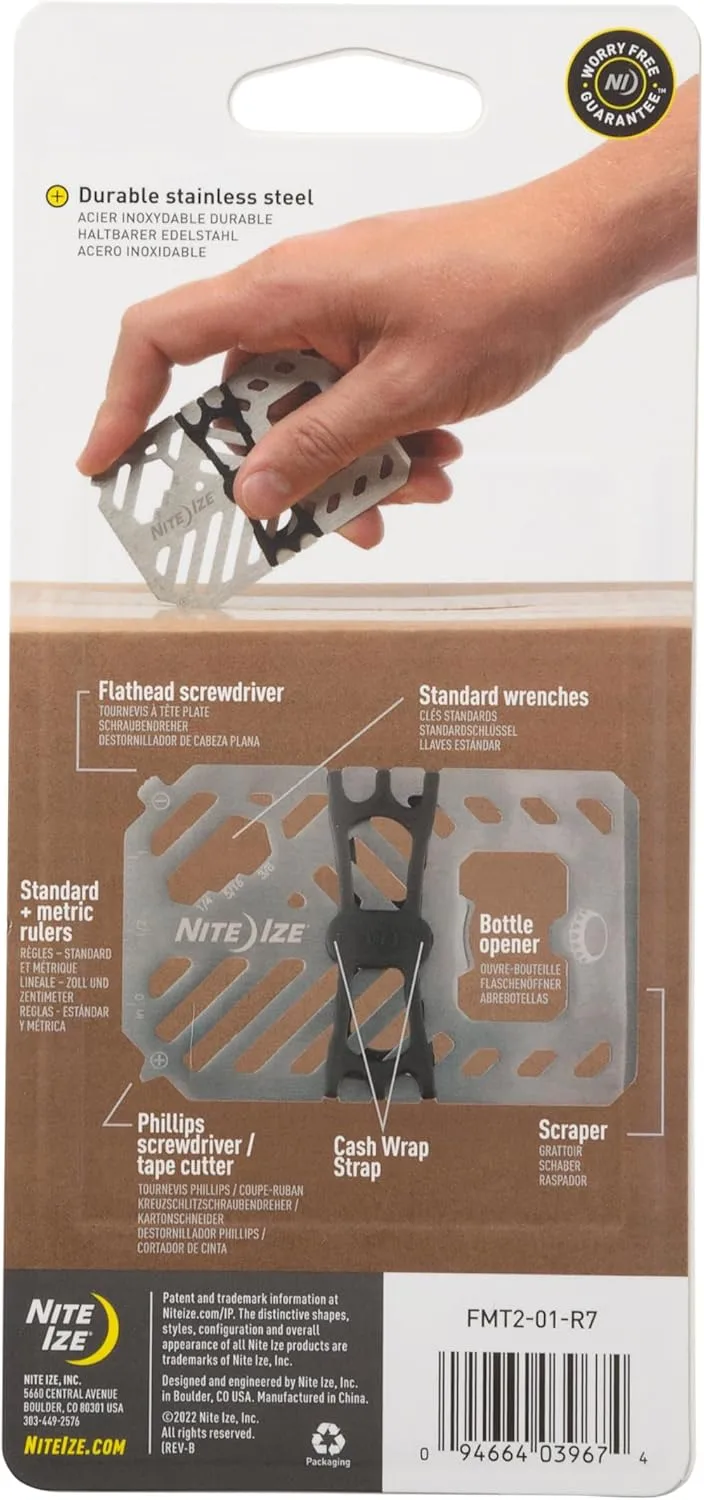 NITE IZE Financial Multi Tool Wallet - Stainless Steel Travel Wallet