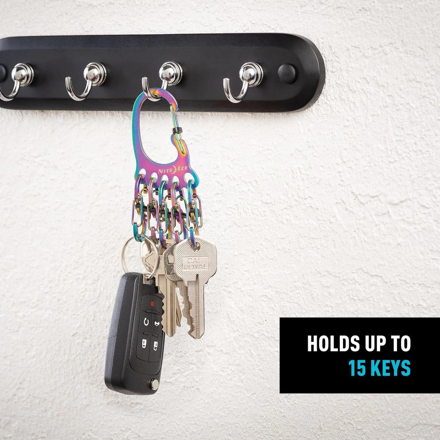 Nite Ize BigFoot Locker KeyRack Stainless Steel Key Holder with S-Biner MicroLocks
