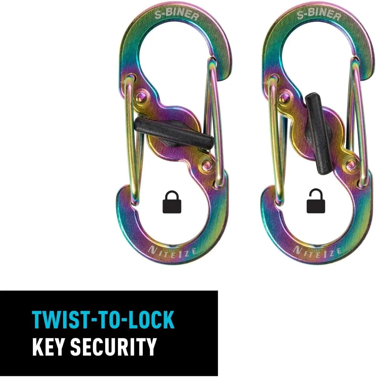 Nite Ize BigFoot Locker KeyRack Stainless Steel Key Holder with S-Biner MicroLocks