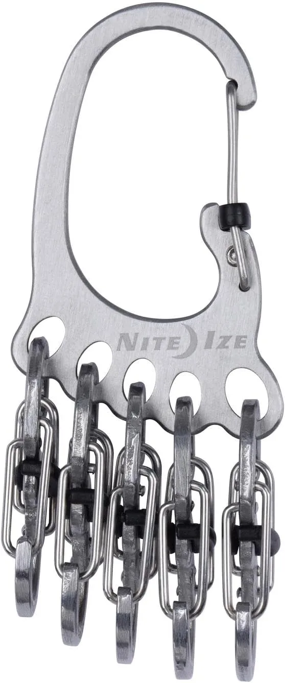 Nite Ize BigFoot Locker KeyRack Stainless Steel Key Holder with S-Biner MicroLocks