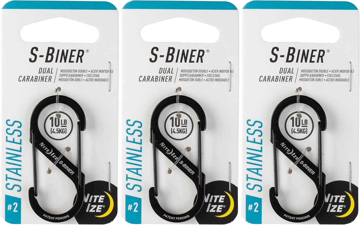 NITE IZE S-Biner Stainless Steel Dual-Gated Carabiner