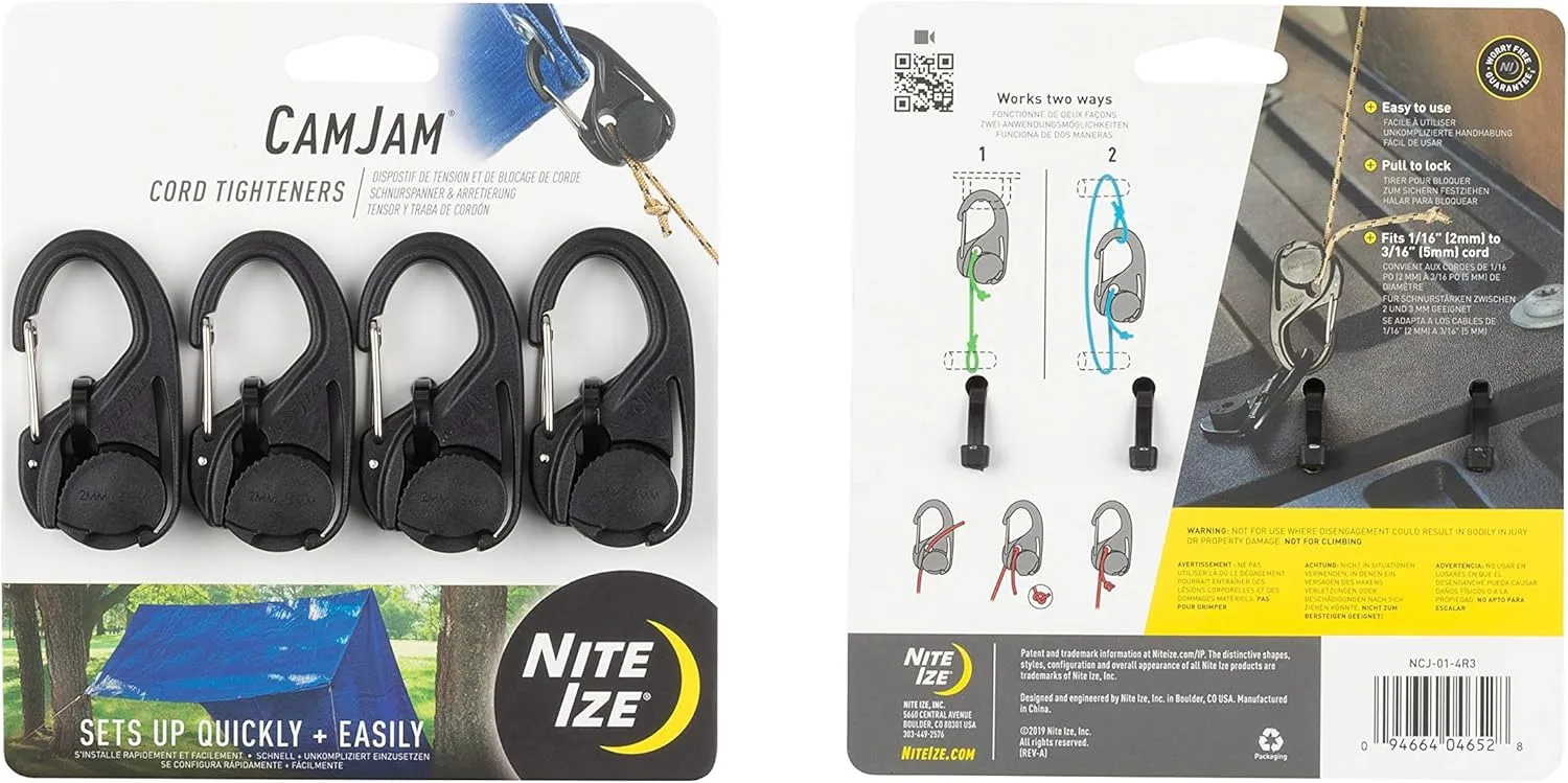 Nite Ize CamJam Cord/Rope Tightener with Carabiner Clip