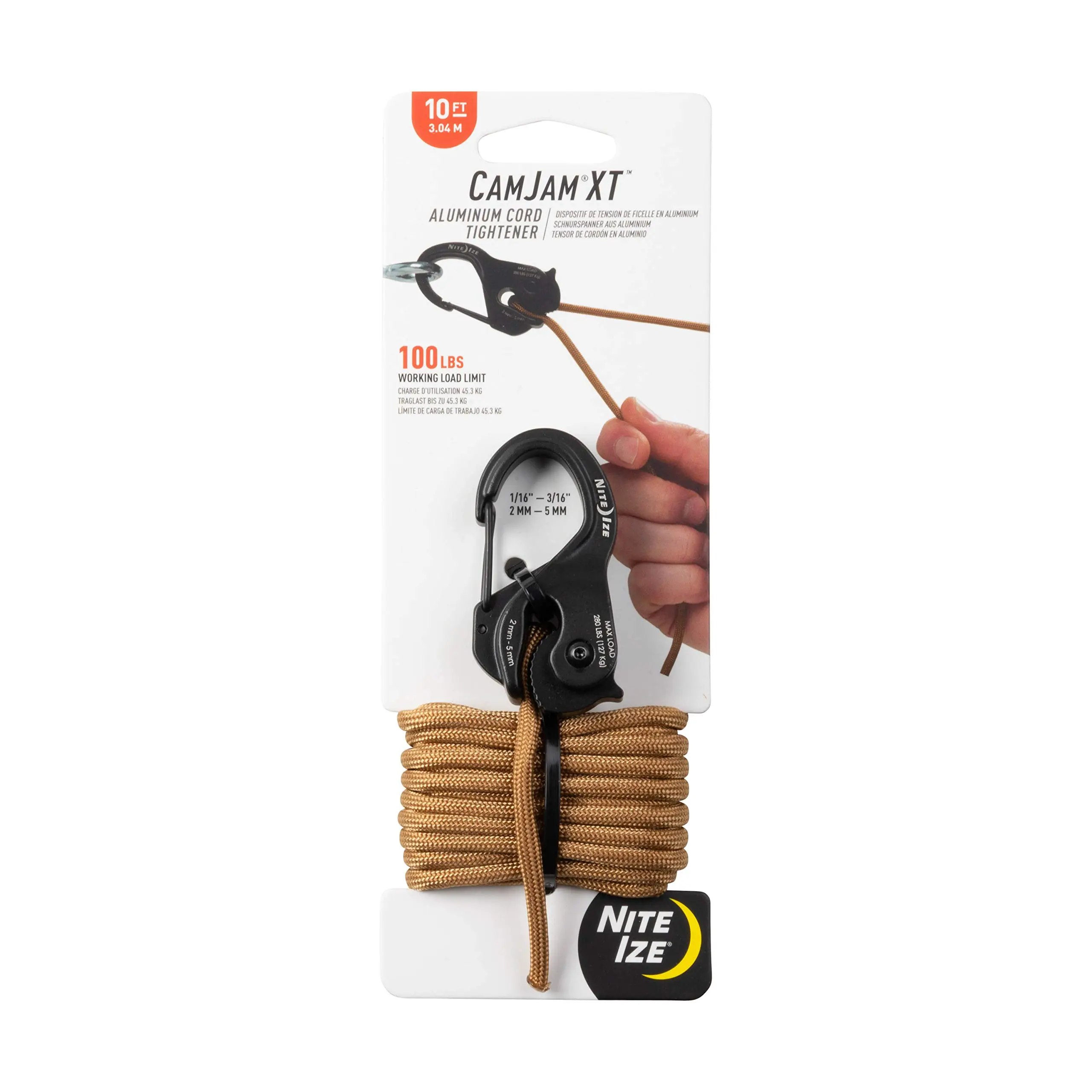 Nite Ize CamJam Cord/Rope Tightener with Carabiner Clip