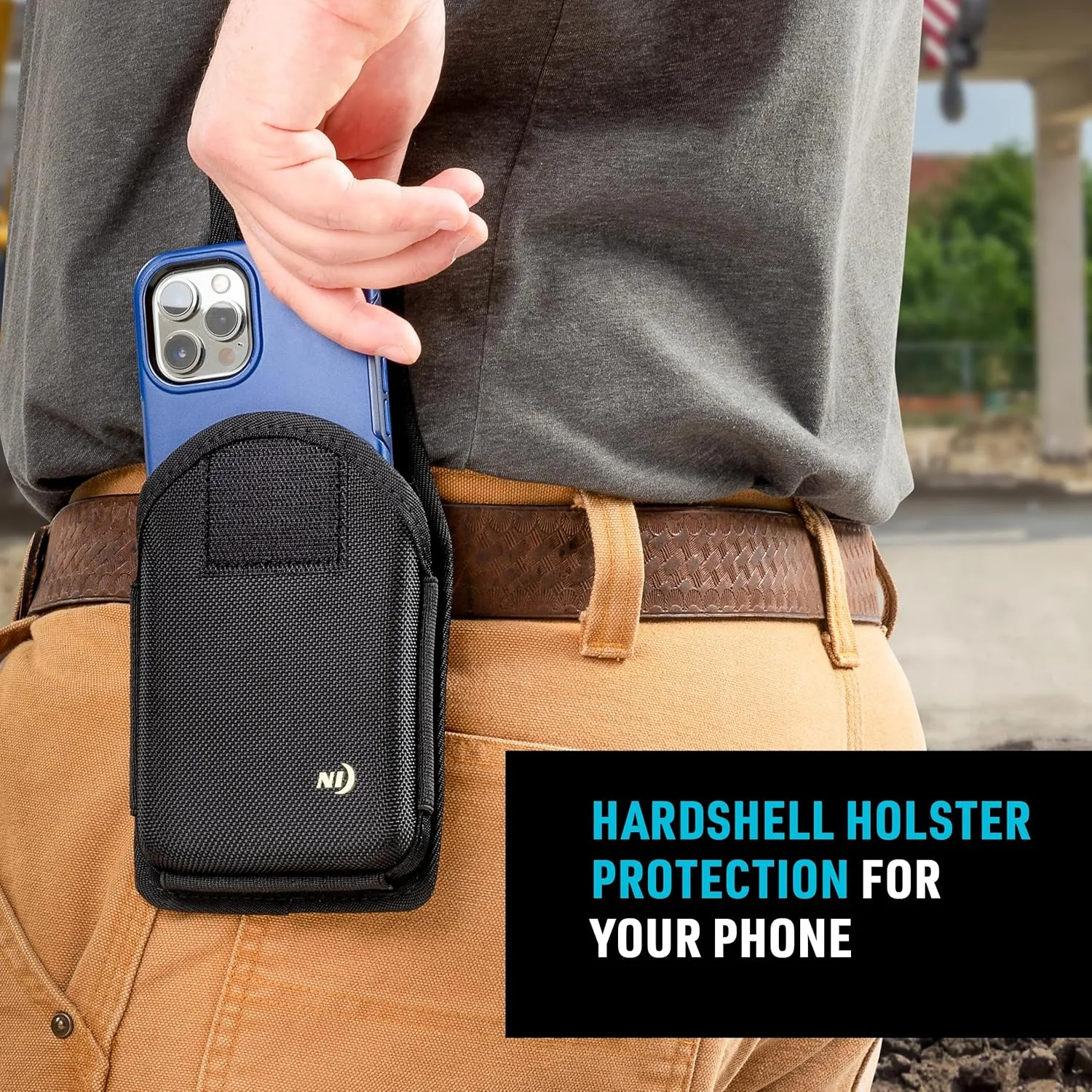 Nite Ize Clip Case Hardshell Universal Rugged Holster - Protective Phone Holder with Belt Clip