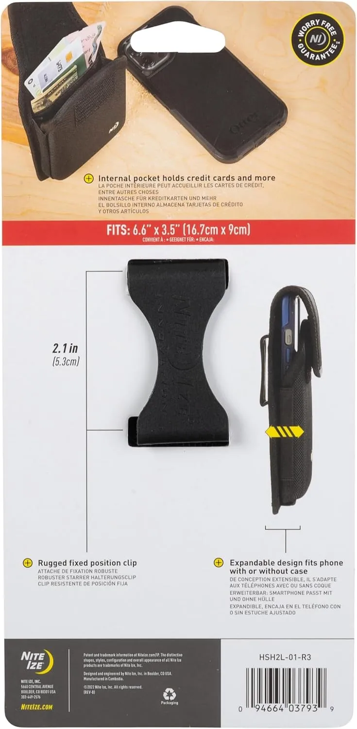 Nite Ize Clip Case Hardshell Universal Rugged Holster - Protective Phone Holder with Belt Clip