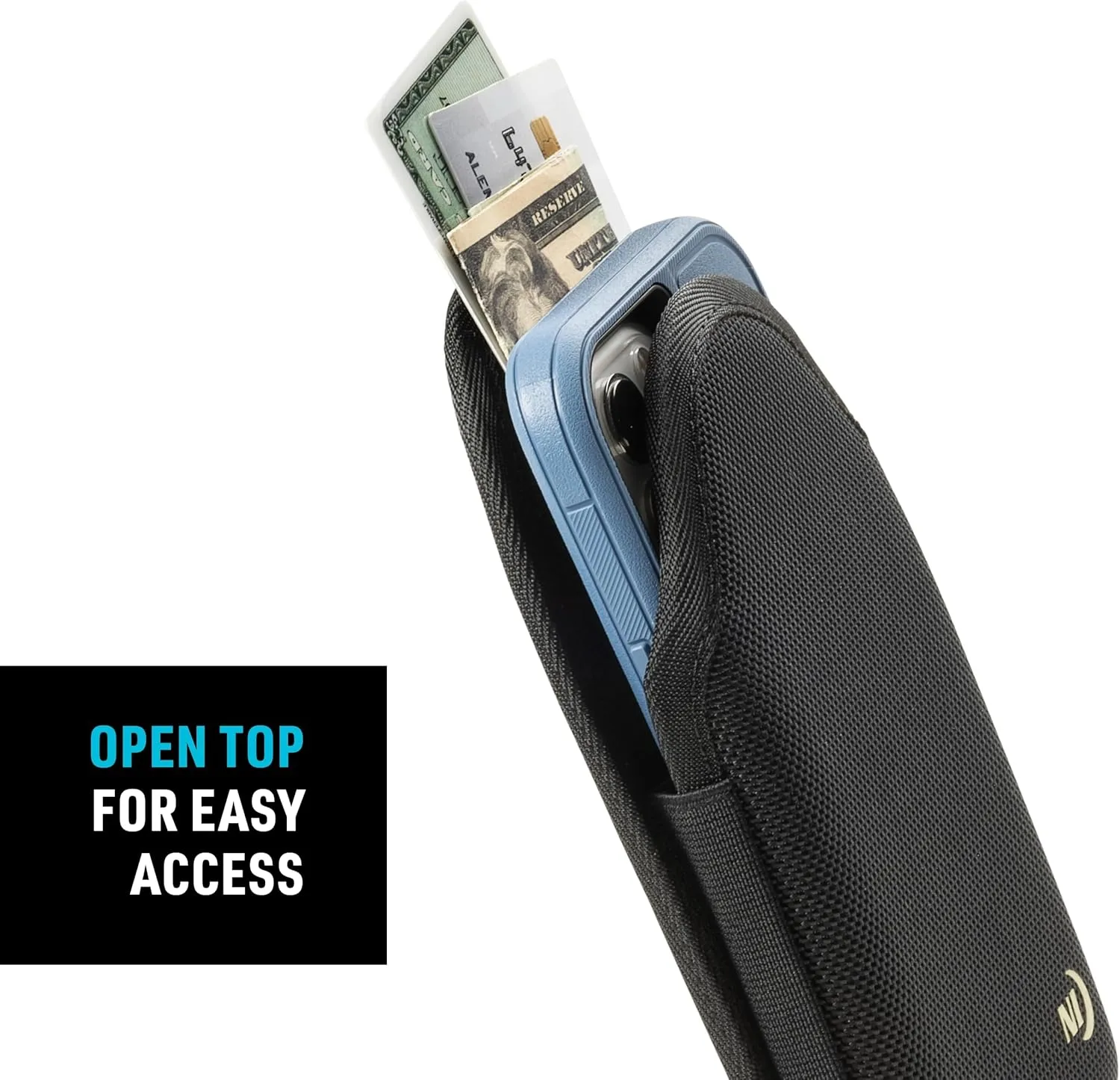 NITE IZE Clip Case Hardshell Universal QuickSlide Holster Protective Open Top Phone Holster with Belt Clip
