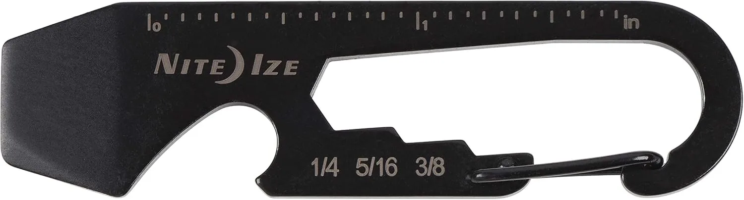 Nite Ize DoohicKey Keychain Multi Tool, Stainless-Steel 5-in-1 Multi Tool With Bottle Opener + Carabiner Clip