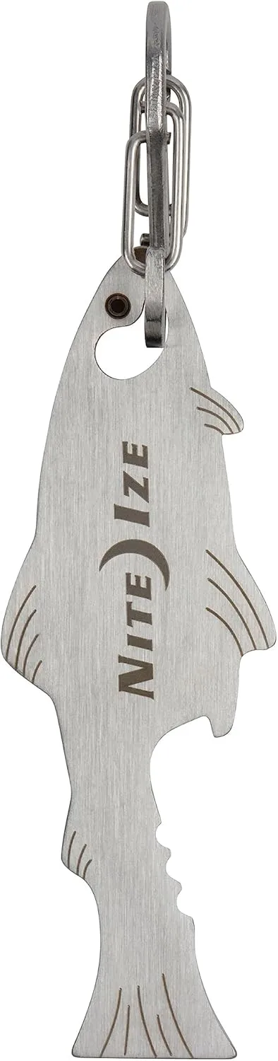 Nite Ize DoohicKey FishKey Key Tool Keychain Multi-Tool, Stainless, 1-Pack