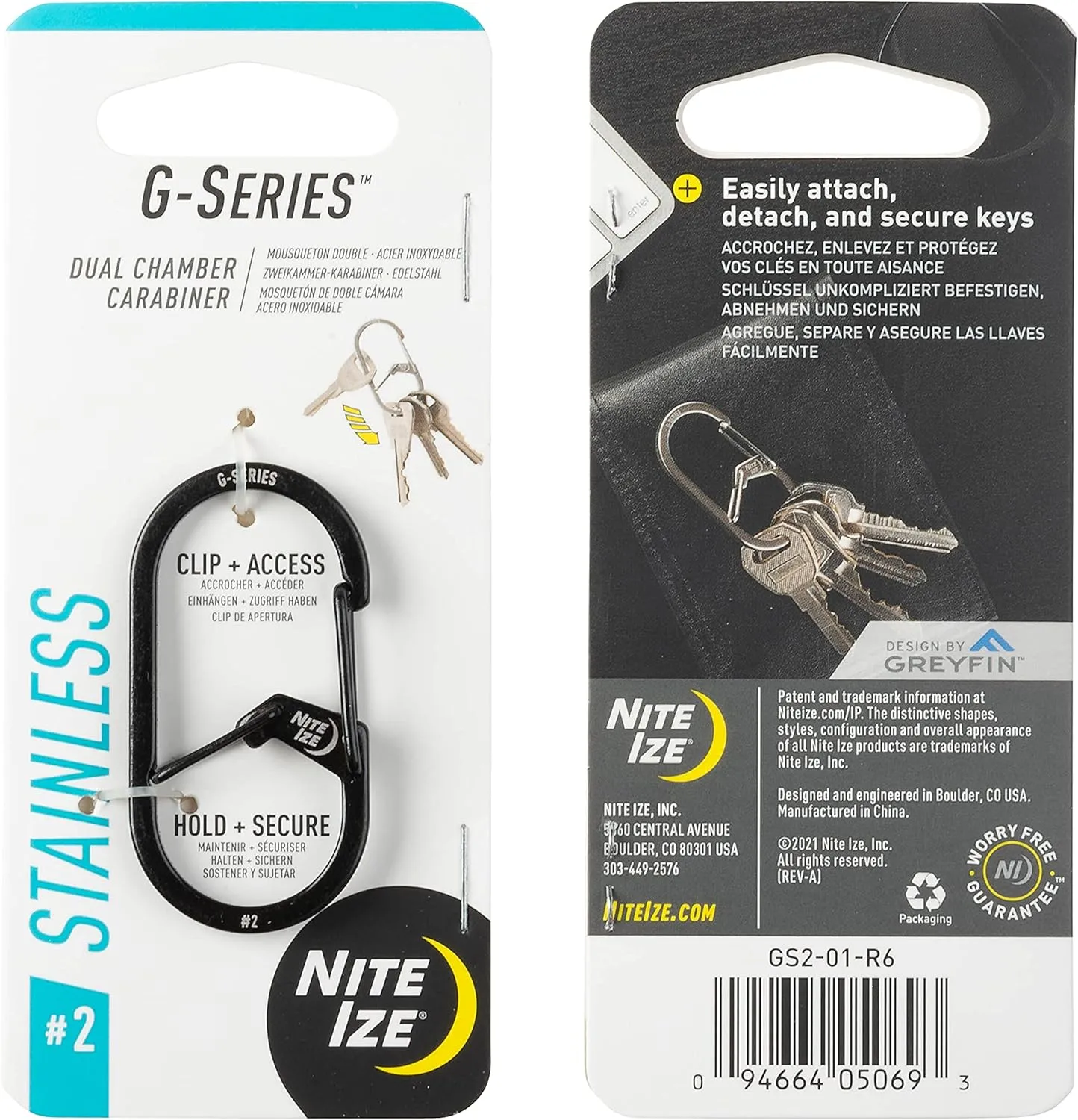Nite Ize G-Series Dual Chamber Stainless Steel Carabiner