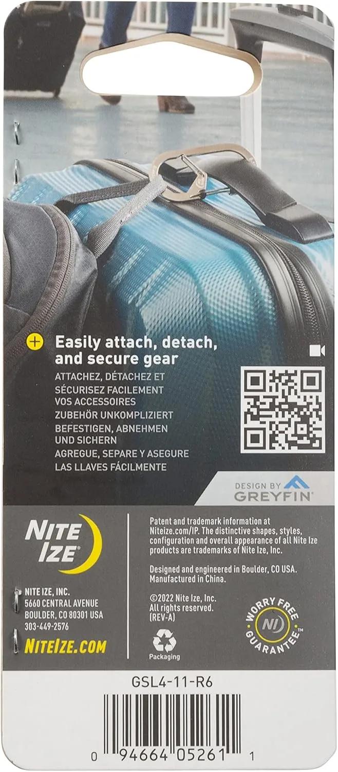 Nite IZE G-Series SlideLock Dual Chamber Stainless Steel Carabiner Keychain