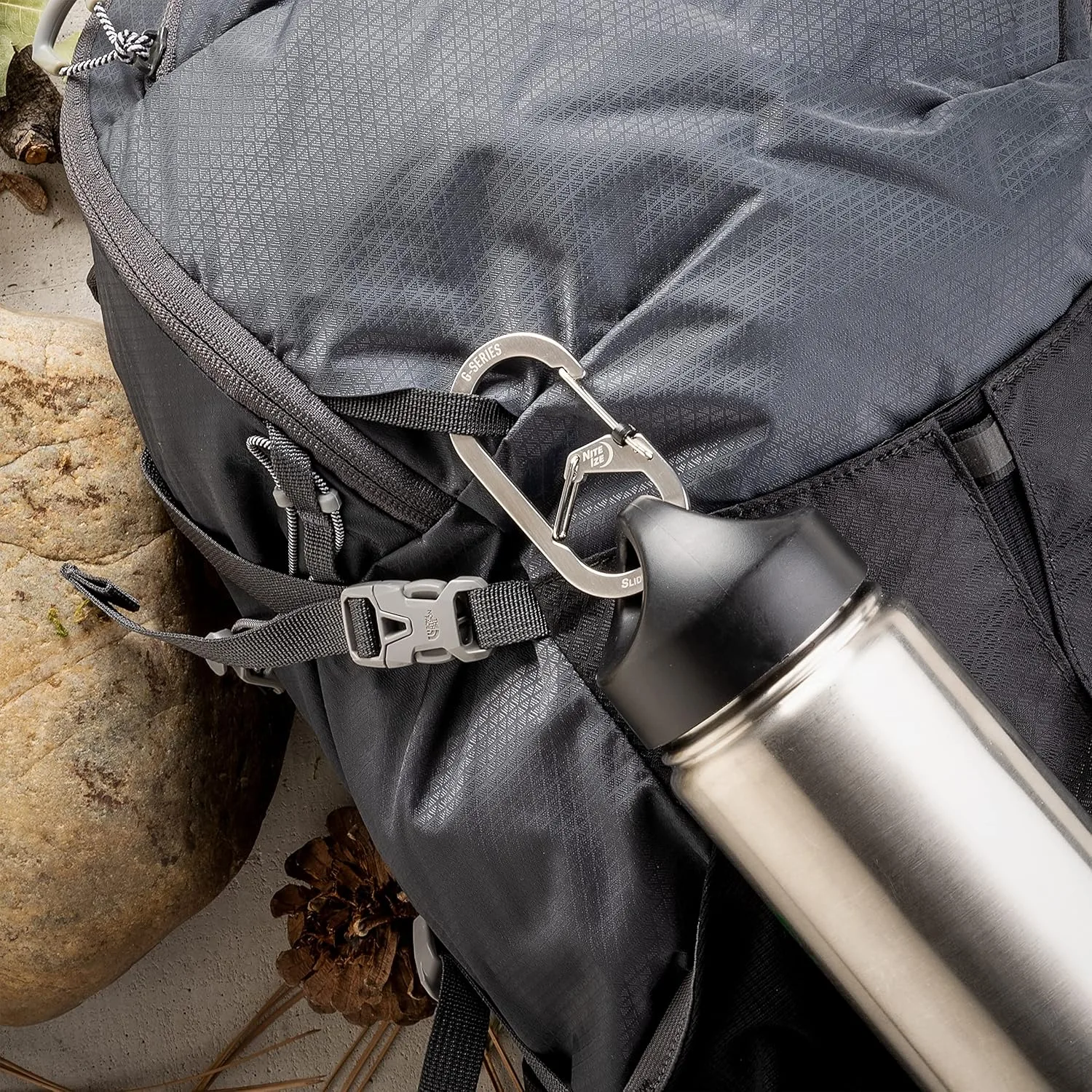 Nite IZE G-Series SlideLock Dual Chamber Stainless Steel Carabiner Keychain