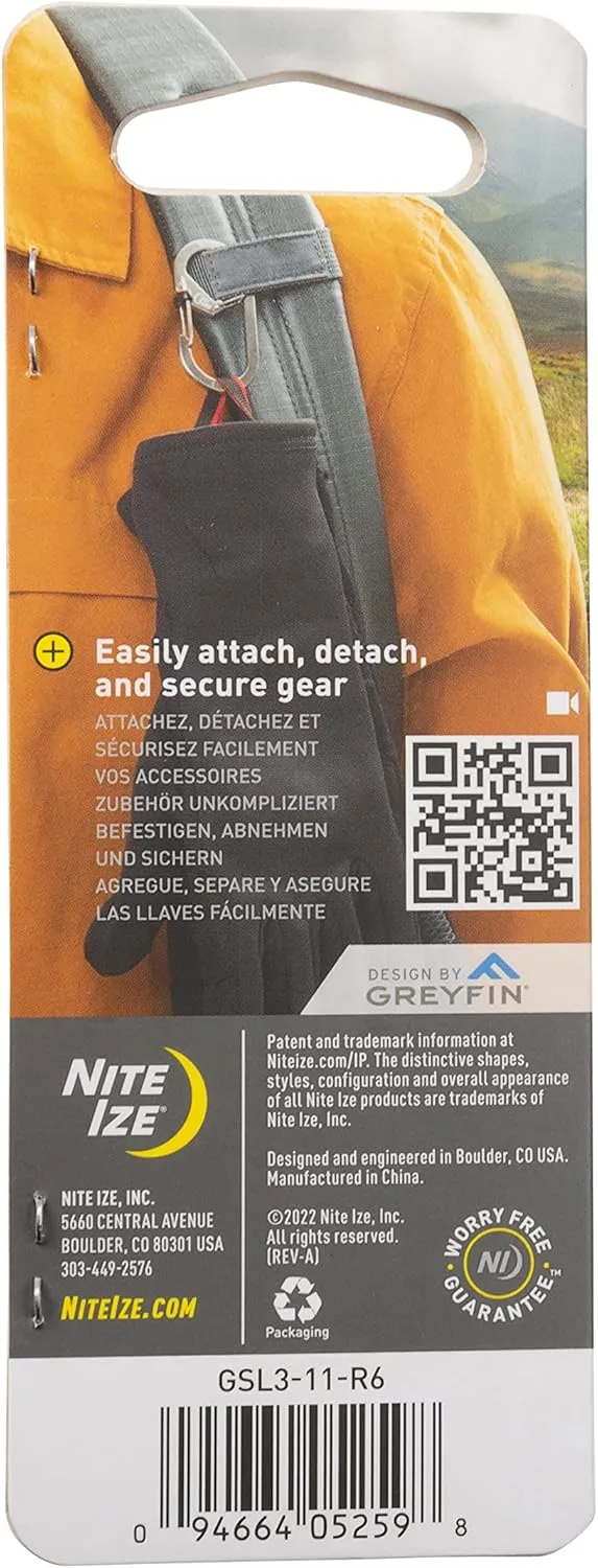 Nite IZE G-Series SlideLock Dual Chamber Stainless Steel Carabiner Keychain