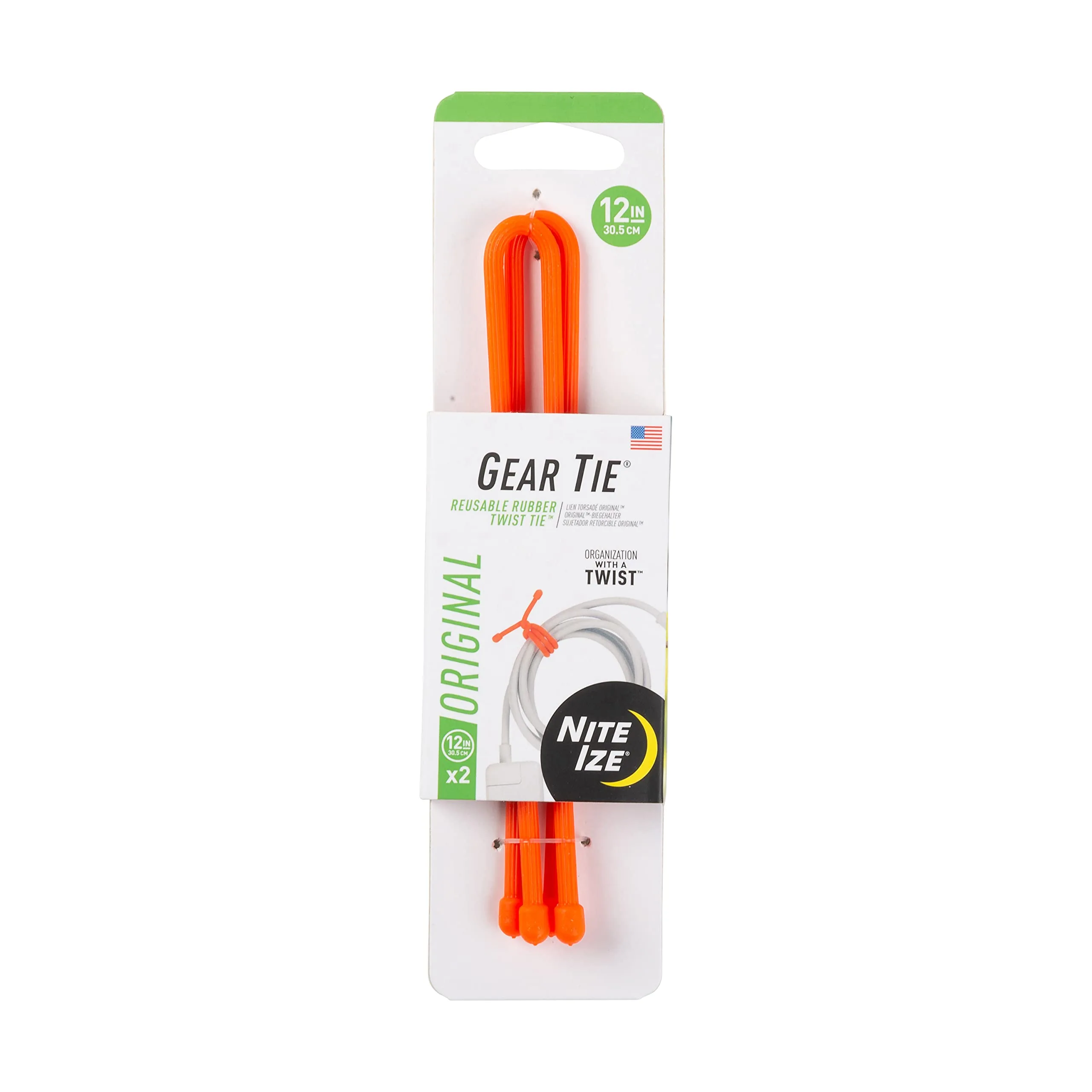 Nite Ize Original Gear Tie Reusable Rubber Twist Ties