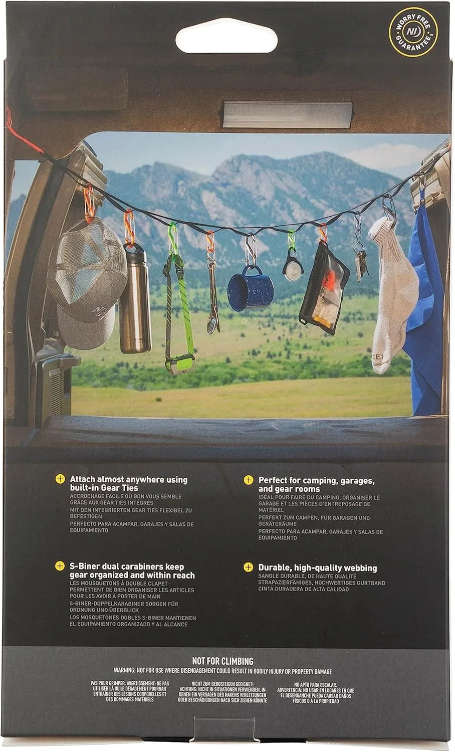 Nite Ize GearLine Hanging Organization System - Gear Ties for Camping, Hiking & Outdoor Activities