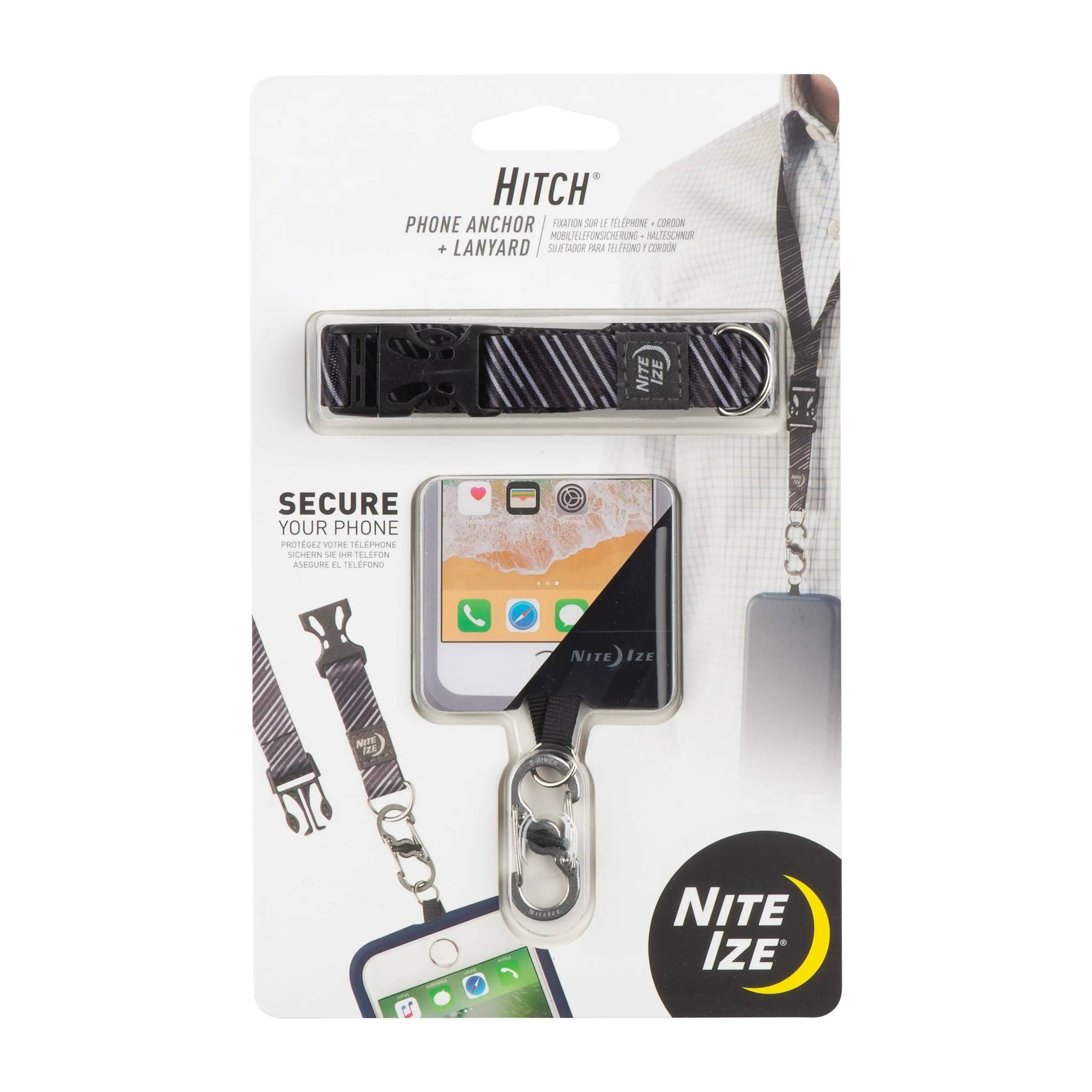 Nite Ize Hitch Phone Anchor & Lanyard – Secure Cell Phone - Anchor & Quick-Release Lanyard for Drop Protection & Convenience