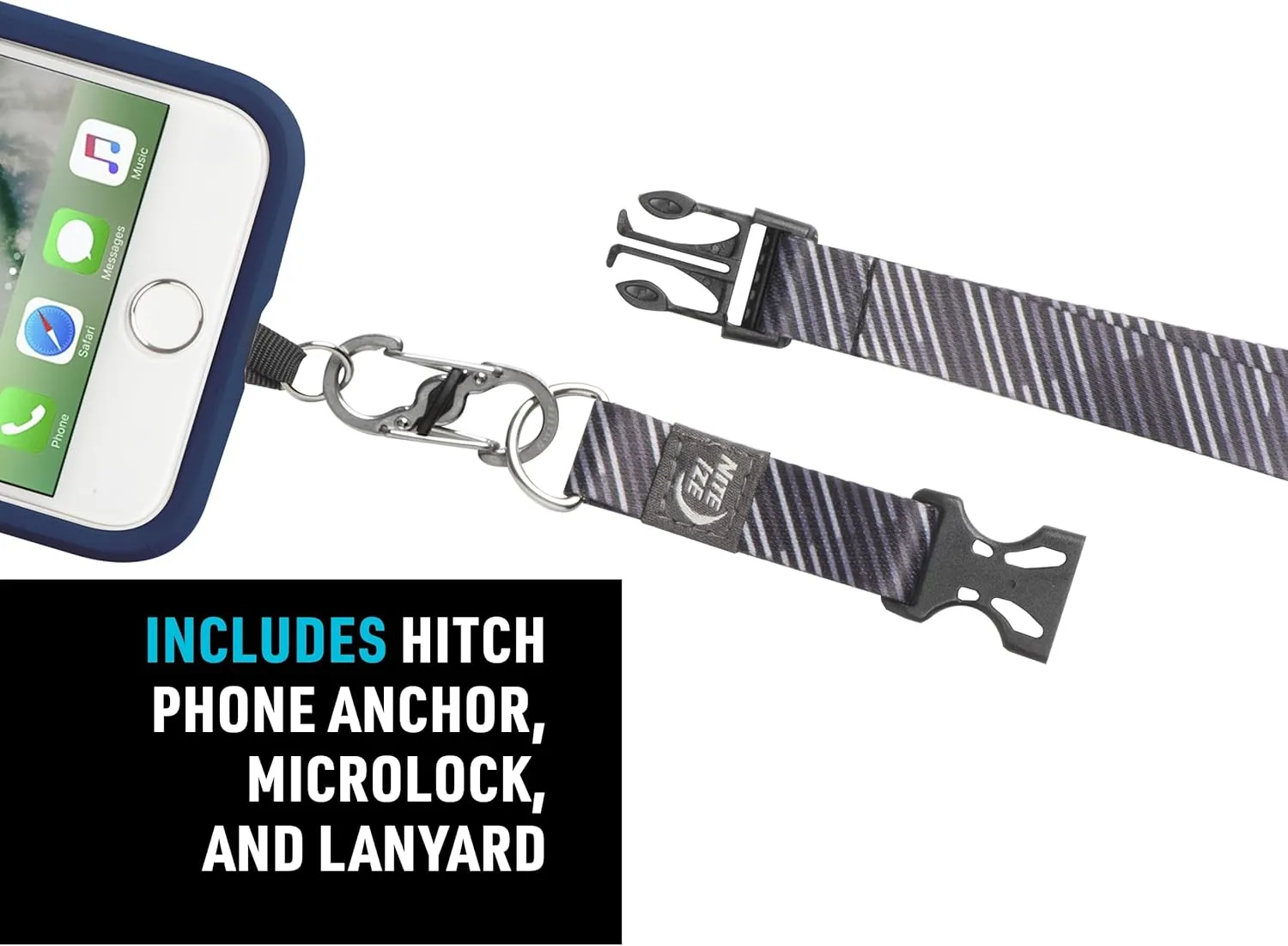 Nite Ize Hitch Phone Anchor & Lanyard – Secure Cell Phone - Anchor & Quick-Release Lanyard for Drop Protection & Convenience