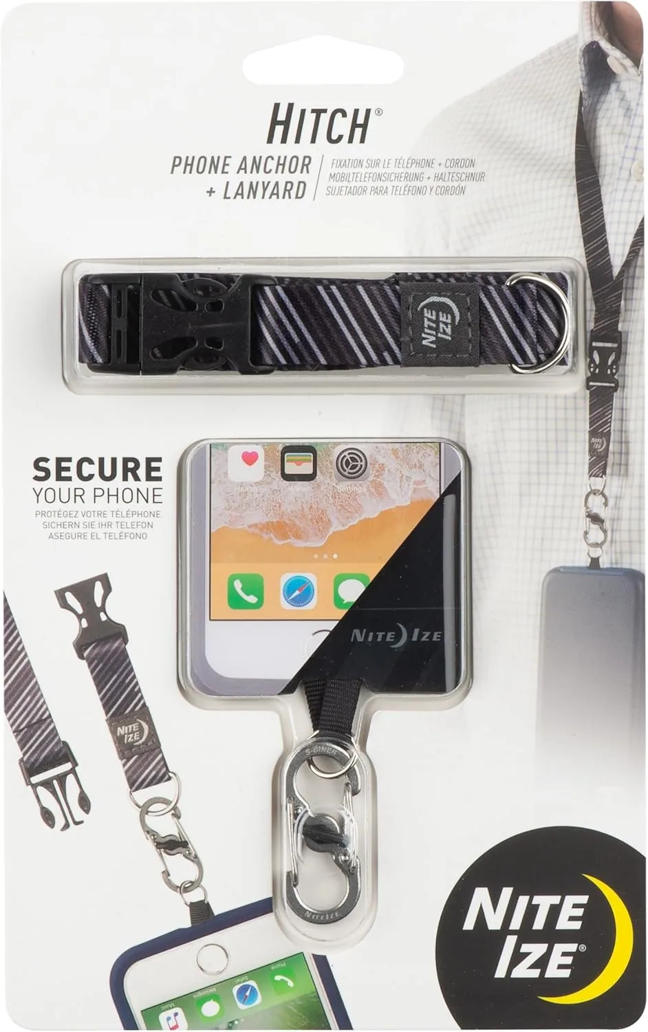 Nite Ize Hitch Phone Anchor & Lanyard – Secure Cell Phone - Anchor & Quick-Release Lanyard for Drop Protection & Convenience