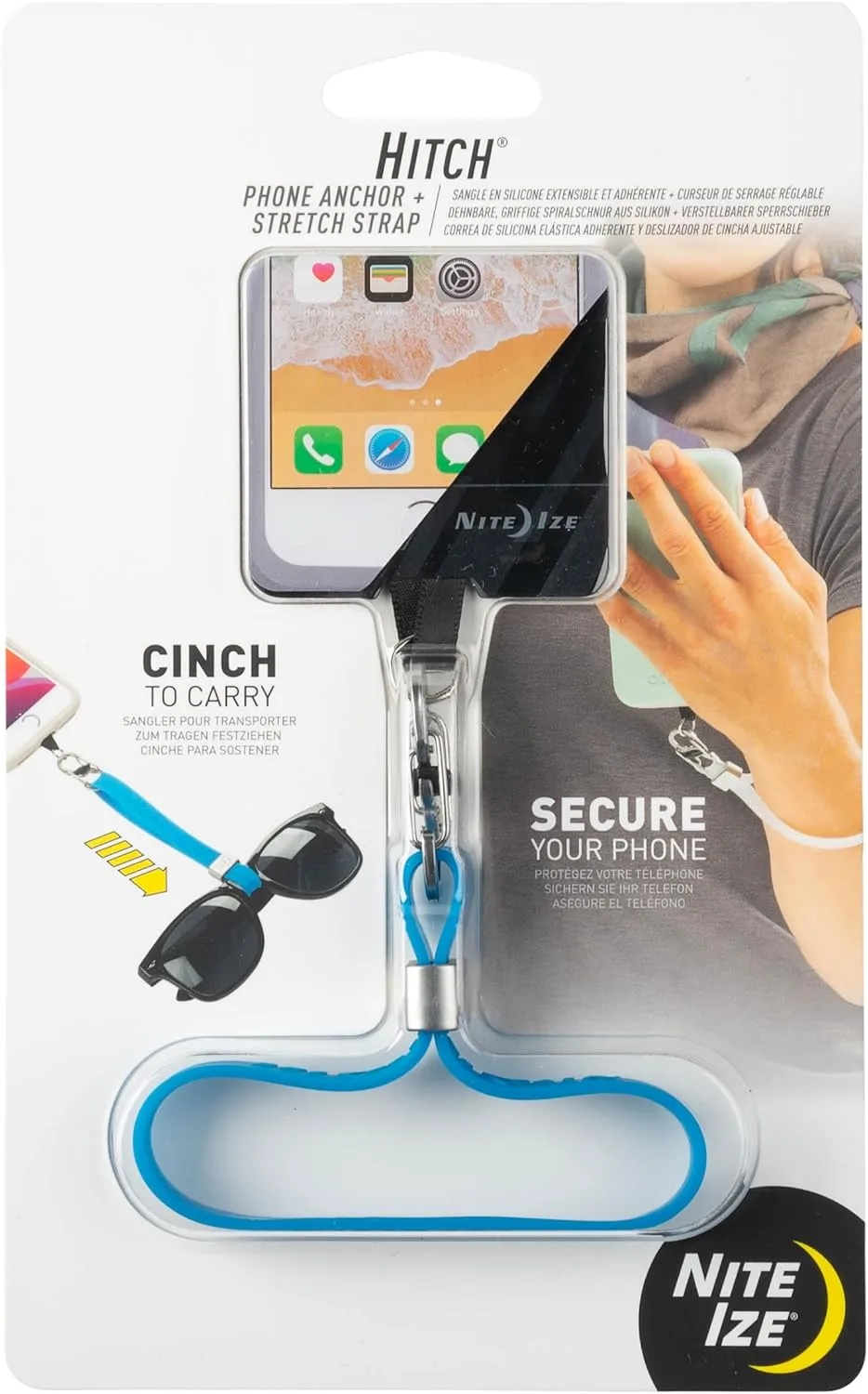 NITE IZE Hitch Phone Anchor & Stretch Strap - Phone Anchor & Adjustable Strap - Cell Phone Lanyard