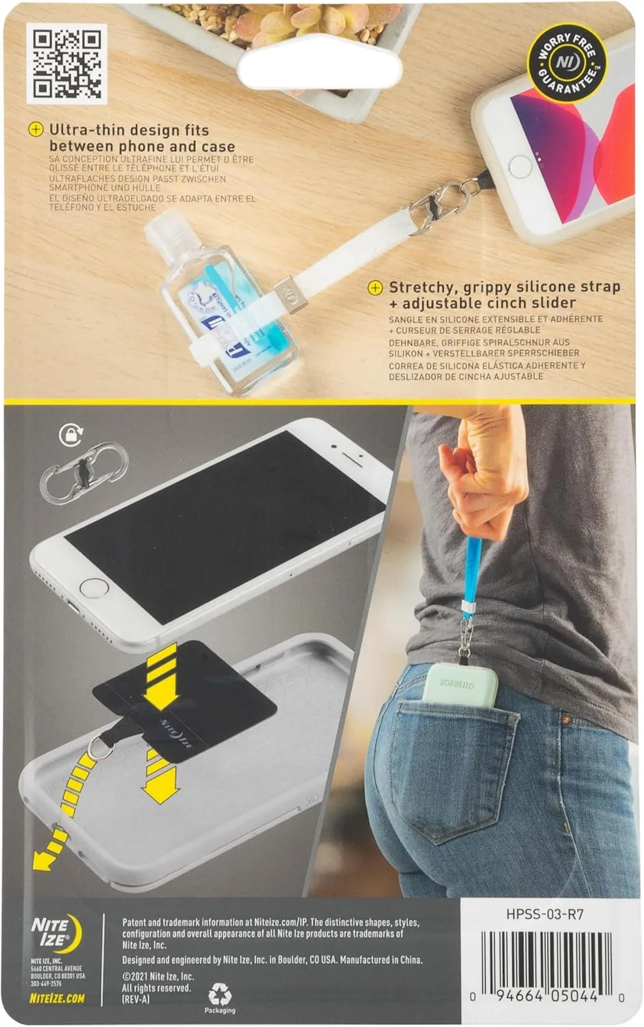 NITE IZE Hitch Phone Anchor & Stretch Strap - Phone Anchor & Adjustable Strap - Cell Phone Lanyard
