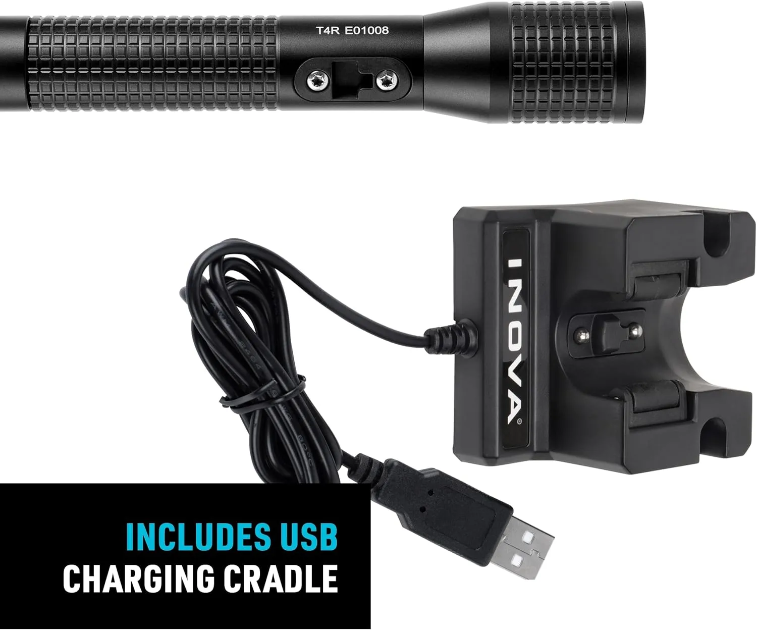 Nite Ize INOVA T4R Powerswitch Rechargeable Tactical Flashlight - 1300 Lumen Tactical Flashlight with Professional-Grade USB